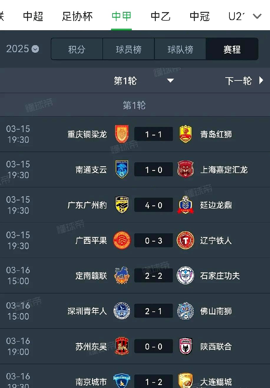 冲超乱局中甲联赛第19轮！辽宁铁人2-2广州豹，榜首优势的简单介绍